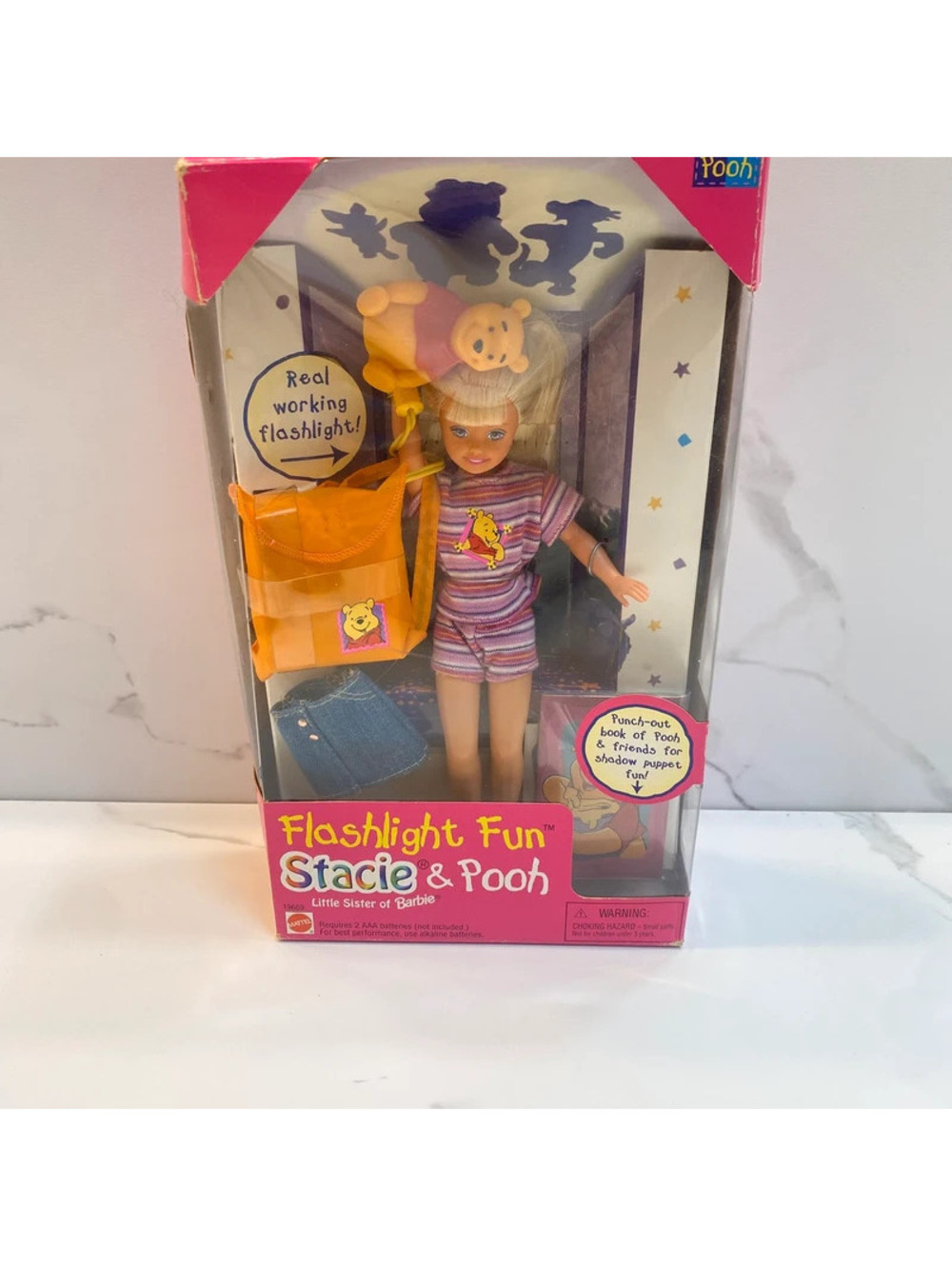 Vintage 1997 Flashlight Fun Stacie & Pooh Doll Set (Model 19669) by Mattel